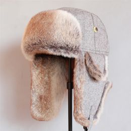 Beanieskull Caps Russische trooper Trapper Hat Winter Bomber Men Women Warm Faux Fur S With Ear Flaps 221013