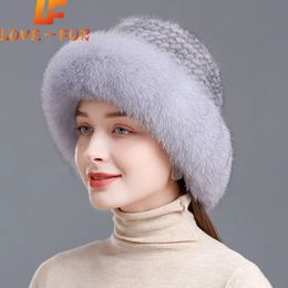 BeanieSkull casquettes vendre hiver tricoté 100 fourrure de vison naturelle et chapeaux dame moelleux véritable casquette femmes luxueux réel chapeau 231117