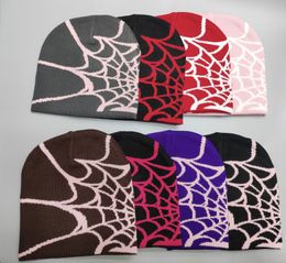 Beanieskull -petten verkopen buitenlandse handelsvleeshoeden in Europa en Amerika Spider Web Jacquard Knust Warm 230821