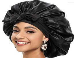 Beanieskull Caps Silky Smooth Bonnets Satijn Night Sleeping Cap Large Maat Hoofdband Aangepast Logo Soft Bonnet Shower voor Wig Hair HA7852436