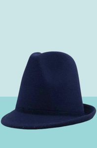 Backeskull Caps Simple White Wool Felt Hat Cowboy Jazz Cap Trend trilby Fedoras Hat Panama Cap Chapeau Band for Men Women 5658C7643293