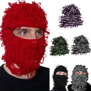BeanieSkull Caps Spooky Knitted Beanie Hat Halloween Messy Coils Ghost Balaclava Hat Disfraz Fiesta Cosplay Ghost Party Sombreros 230518