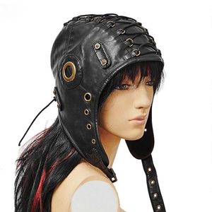 BeanieSkull Caps Sombrero Steampunk con gafas Hombres Punk Earflap Bomber SteamPunk TrapperHat 230830