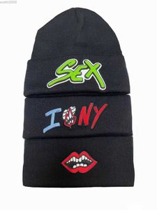 Beanieskull Caps Tendencia Hip-Hop Skateboard Cold Hat Sex Records Matty Boy Bordado Cuero Punto Hombres y mujeres All-Match Casual 2023 Suerte