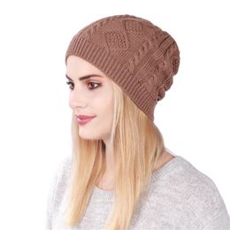 Beanieskull Caps Warm Soft Beanies Hoed Lading Autumn Winter Solid geometrisch gebreide casual bot voor 220927