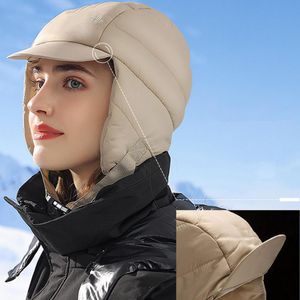 BeanieSkull Caps Winter Thermische Hoeden Dons Voor Heren Dames Ski Oorklep Hoed Ultra Lichtgewicht Waterdicht Winddicht Muts Outdoor Koudbestendig 230907