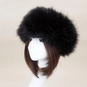 BeanieSkull Caps Hiver Épais Fourrure Bandeau Fluffy Russe Fausse Fourrure Femmes Fille Bandeau Chapeau En Plein Air Earwarmer Ski Chapeaux 231122