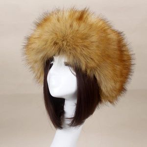 BeanieSkull Caps Vrouwen Hoeden Hoofdband Winter Oorwarmer Ski Hoeden Russische Tick Pluizige Imitatie Bont Cap Lege Top 230823