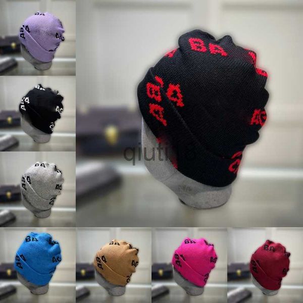 BeanieSkull Caps Youth Hip Hop Knit Hat Automne et hiver Mode populaire Scroll Over Letters Broderie Crochet Woollen Hat Outdoor Warm Street Style Stacked Hat x09