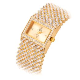 Beer D Gaishideng nieuwe horloge grensoverschrijdende hete volledige diamant quartz womens horloge armband horloge niet-mechanische uitloper druppelshipping w