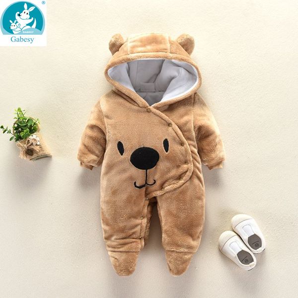 Bear Ear Hooded nouveau-né bébé barboteuses pour bébés garçons filles vêtements nouveau-né vêtements marques combinaison infantile costume bébé tenue 201028