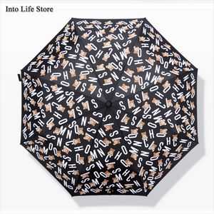 Tête d'ours parapluie de plage pluie femmes parapluies de soleil pliants automatiques UV mignon grande fille coupe-vent idées cadeaux UPF50 +