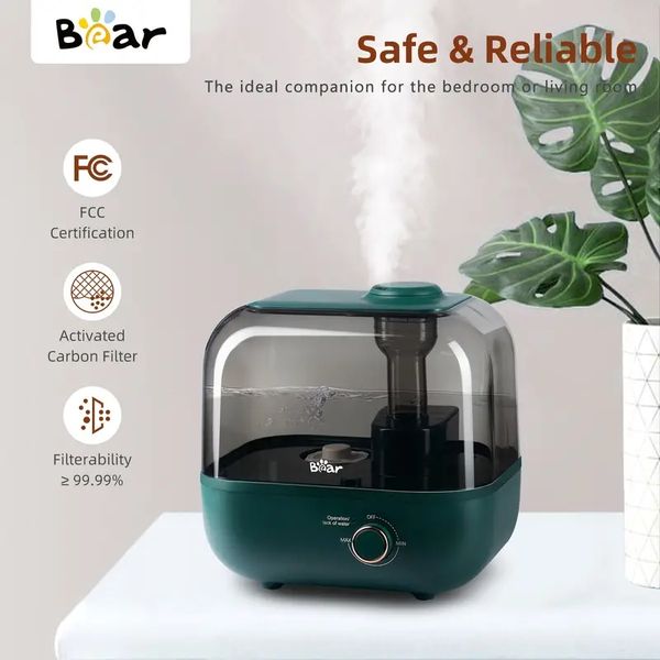 Humidificadores BEAR para dormitorio, humidificador de niebla fría de llenado superior de 5 l para plantas y bebés, dura 35 horas, apagado automático, súper silencioso, fácil de usar y limpiar Regalo de Navidad