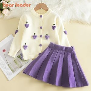 Bear Leader Baby Girls Clothes Set Automn Cartoon de dessin animé Vêtements de raisin Ensemble pour enfants tricotés