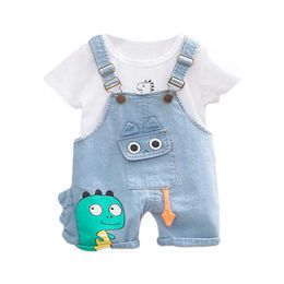 Bear Leader Boys Baby Clothing Sets Summer Kids Cartoon Dinosaur Cute Outfits Jongen Mode Pakken Kinderkleding 2 stks 1 4Y 210708