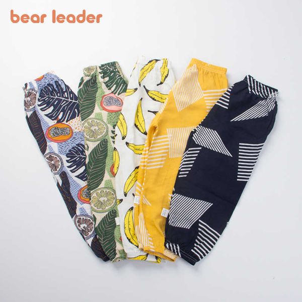 Bear Leader Girls Boys Casual Summer Leggings Moda para niños Pantalones de impresión lindos Niños Ropa suelta Cintura elástica Pantalones coreanos 210708