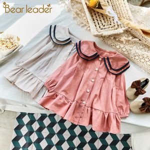 Bear Leader Girls Casual Robe Enfants Sweet Spring Princess Robes Enfants Party Ruffles Outfit Bébé Fantaisie Vêtements 3-7 ans 210708