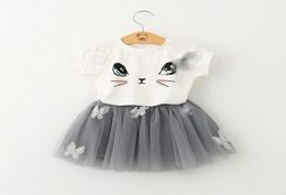 Bear Leader Filles Vêtements 2016 Marque Filles Vêtements Ensembles Enfants Vêtements de Bande Dessinée Chat Enfants Vêtements Enfant Fille TopsSkirt 26Y t4346496