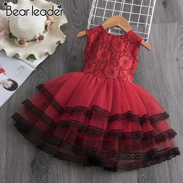 Bear Leader Girls Princess Dress Festival Fashion Style Girl Kids Party Vestido en capas Floral Niños Ropa Fancy Vestido 210708