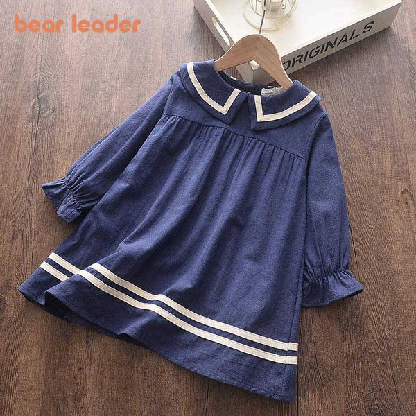 Oso líder niñas vestido de invierno otoño niños niña dulce vestidos gato de dibujos animados trajes sin mangas niños ropa 2 6Y 210708