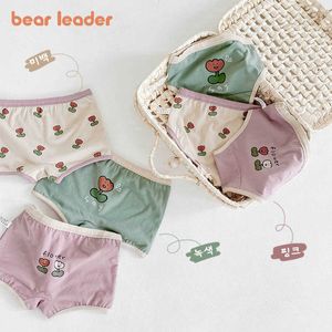 Ours Leader Enfants Filles Bande Dessinée Imprimer Sous-Vêtements 3 Pcs Mode Bébé Fille Doux Coton Culotte Enfants Beau Motif Costume 3-6Y 210708