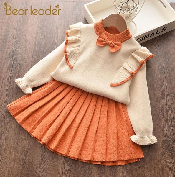 Ours leader nouveau-né filles robe chaude mignonne d'automne hiver nouveau bébé vêtements tricotés en bas âge pour tout-petit chemises pour robes de fille8817069