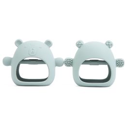 Bear Mitten Jouets de dentition pour bébé Gants en silicone anti-chute Jouets de dentition Sucette apaisante pour les nourrissons de 3 mois et plus Besoins de succion