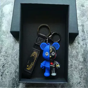 Ours personnalité voiture porte-clés pour hommes femmes mignon dessin animé jouet décontracté Couple porte-clés sac suspendu marque cadeau Designers porte-clés