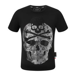 Bear Plein T-shirt Mens Designer Tshirts Vêtements de marque Hinestone Pp Skulls Men T-shirt Round Necl