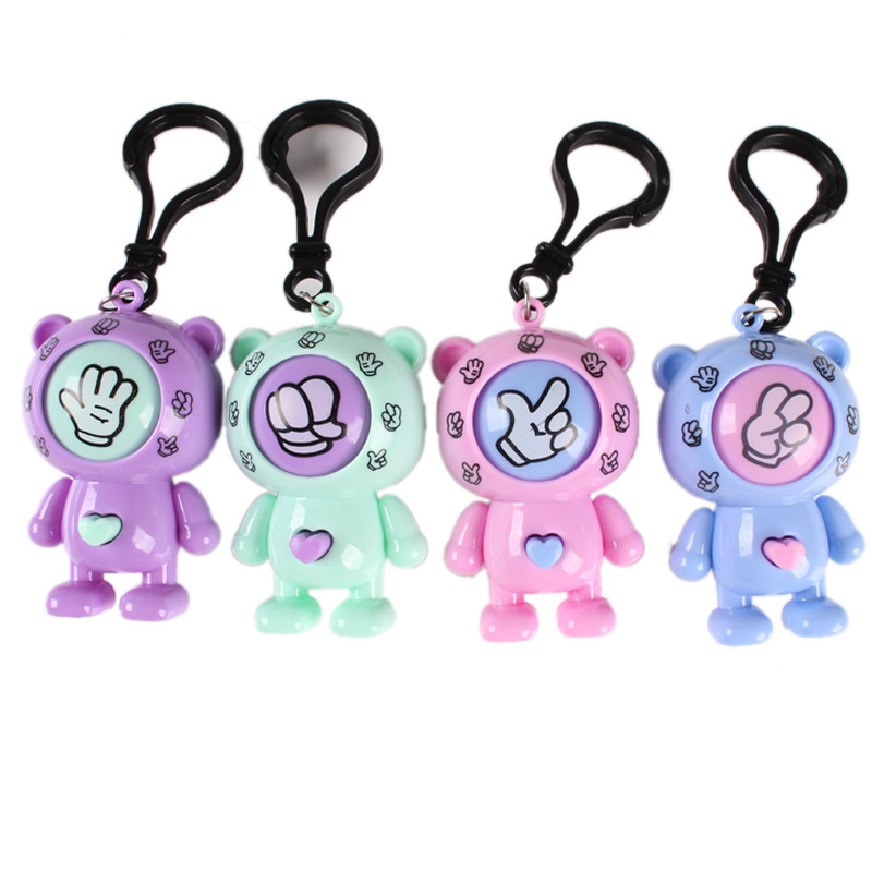 Bear RockPapersCissors nyckelkedja Pendant Toys Party Favor Guessing Boxing Bear Keychain Kid Birthday Present