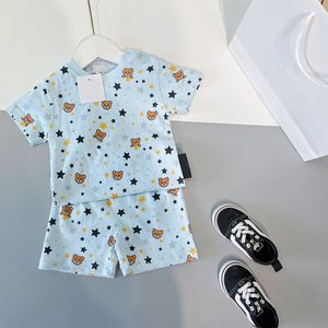 Ours ensembles de vêtements pour enfants mignons à manches courtes combinaison de mode d'été Sweat-shirt décontracté