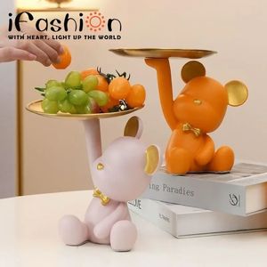 Bear Standbeeld Decor Key Storage Trade Nordic Creative Crafts Holder Living Room Desktafel Decoratie Candy Disc Cute Modern Home 240430