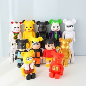 Bearbrick400% oso violento, bloques de construcción, oso, serie de vinilo, red, tendencia roja, decoración de muñecas