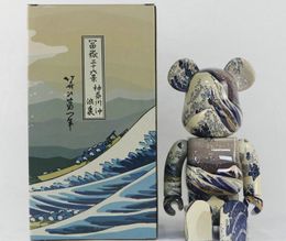 Bearbricks -cijfers Bearbrick Kanagawa Surf Building Block Bear 400% / 1000% Twee soorten poppen huishoudelijke ornamenten collectie geschenken