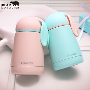 Bearcavalier Rabbit Thermo Cup Rvs Kid Thermosfles voor Water Thermo Mok Leuke thermische vacuümfles kind tuimelaar