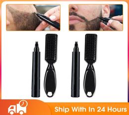 Kit de stylo de remplissage de barbe, crayon de barbier avec brosse pour Salon de coiffure, gravure de poils du visage, outil de coiffure pour sourcils, réparation de moustache masculine, forme 1083949