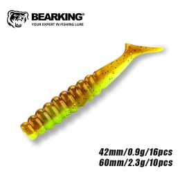 Bearking New Arrivée 42 mm 60 mm Appât Soft Fishing Lure Lure Artificiel Bait Silicone Worm Shad Needfish Bass Saltwater Bass Crappie Grub