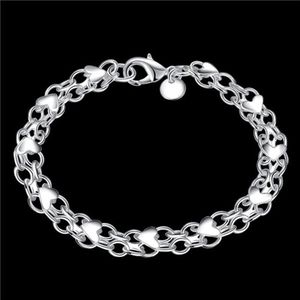 Bête gif coeur attention bracelet en argent 925 JSPB293 bête cadeau hommes et femmes en argent sterling plaqué chaîne lien bracelets236k