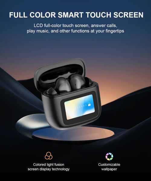 Beatfade S20 Pro Touch Scree ANC Auriculares inalámbricos TWS Cancelando a la Auricación Bluetoth 5.3 Aplicación de soporte Longing Lorting Liver Hifi