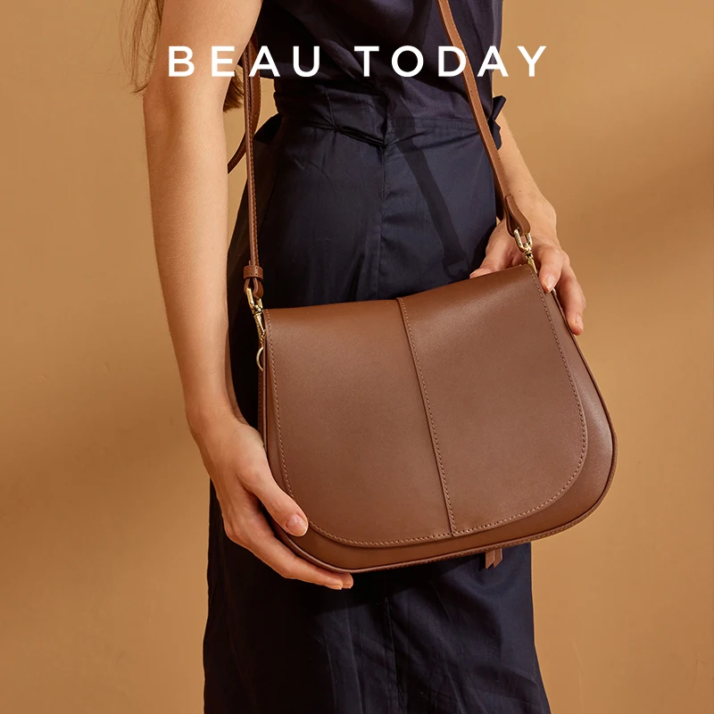 Beau Today Shourdred Handbagsレザーテクスチャアクリルチェーンハンドシンプルな女性ショルダーメッセンジャーバッグ62036