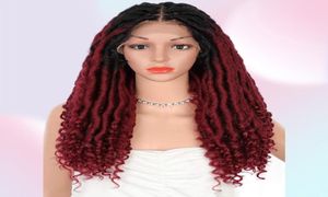 Beauart 4x4quot Swiss Lace Front Faux Locs Locs Noux sans perruques tressées avec des boucles bohèques Ends Synthetic Dreadlocks Braids Wigs54403846392459