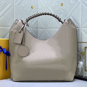 Bolso de mano Beaubourg Hobo, bolso de mano, bolso de compras, letra tallada, cuero genuino, tejido de muñeca, cierre de cremallera, clavo inferior de metal, bolsillo de gran capacidad para mujer