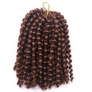 Belles Extensions Ombre 8 ''Marlybob Crochet tresses 3 pièces crépus bouclés torsion cheveux synthétiques tressage cheveux