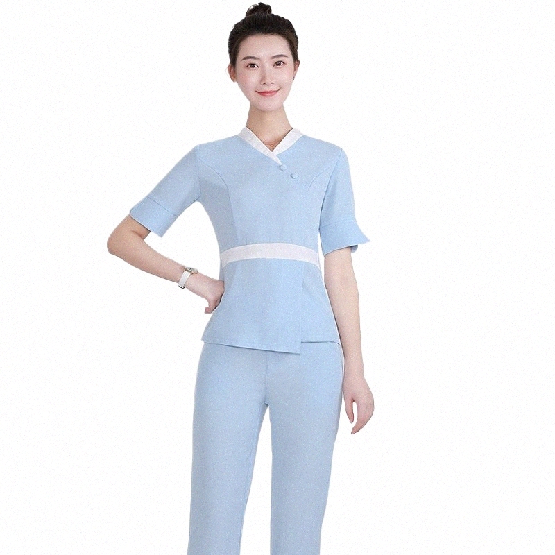 beautician Work Clothes Hotel Recepti Clothing Spa Uniform Beauty and Skin Care Profial Women's Waiter Overalls Suit 13ZB#