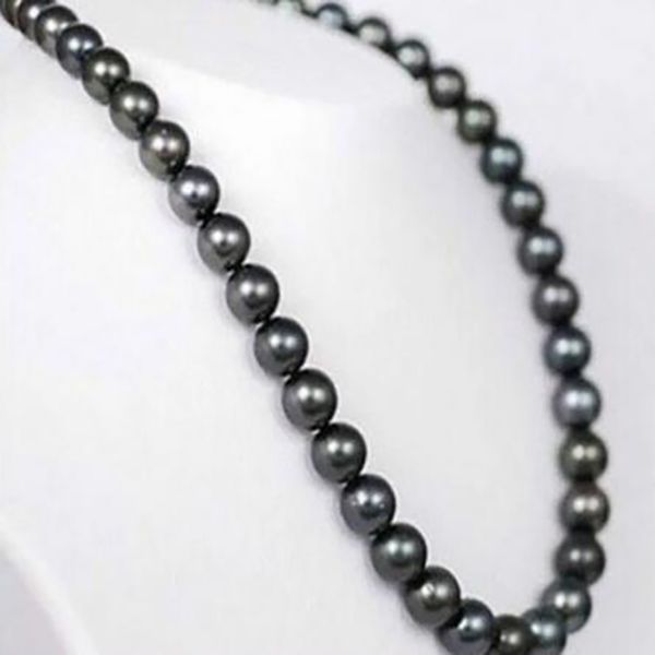 Beau collier de perle noir tahitien de 17 