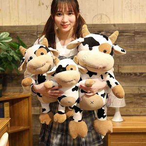 Hermoso 3065 cm Ganado Juguetes de peluche Hermosa simulación Leche Vaca Muñeca de peluche Lleno de almohada suave para ldren Niños Regalos de cumpleaños J220729