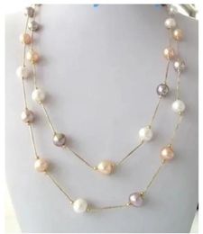 Hermoso 35 "AAA 910 mm Real natural Natural South Sea Multicolor Pearl Collar de 14k Joyería fina18 pulgada 231221