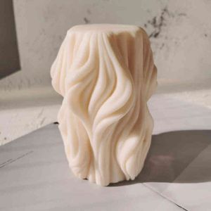 Beautiful 3D Unique Candles Molds Carved Wavy Candle Abstract Art Geometric Irregular Silicone Candle Mould For Home Decoration H1222