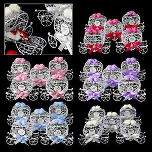 Mooie 5 stks Cinderella Carriage Candy Chocolate Dozen Verjaardag Bruiloft Gunst Nieuwe Party Gift Chrismas Hollow Doos Decor 210325