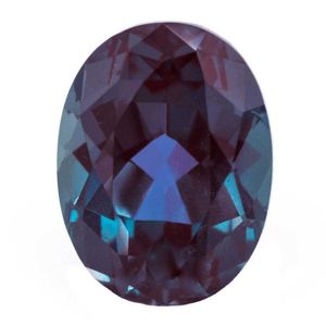 Belle pierre précieuse d'alexandrite synthétique ovale de 6 x 8 mm 1,50 ct H1015